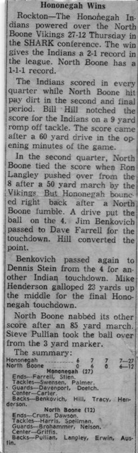 Football Newspaper clipping